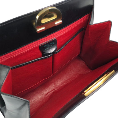 CELINE Gancini Handbag Black Vintage skvha5