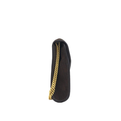 Christian Dior Trotter CD Logo 提花皮革鏈條單肩包 棕色 復古 kgur8f 