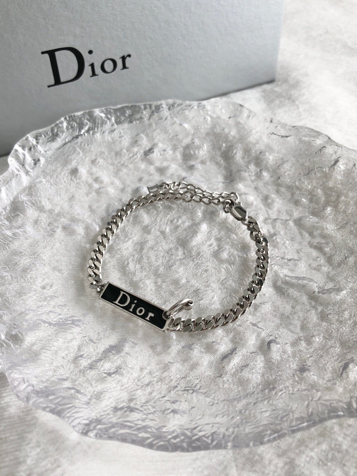 Christian DiorLogo Motif  Bracelet Silver Vintage vuk52b