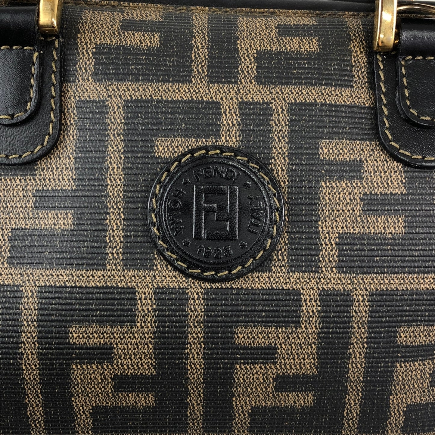 FENDI Zucca Two-way Small Boston bag Shoulder bag Brown Vintage sfanas