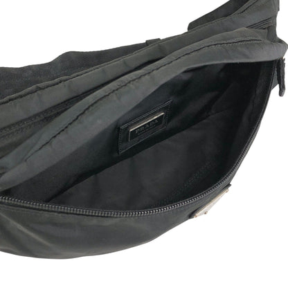 PRADA Tessuto Triangle Logo Sling bag Black Vintage zrmm8e