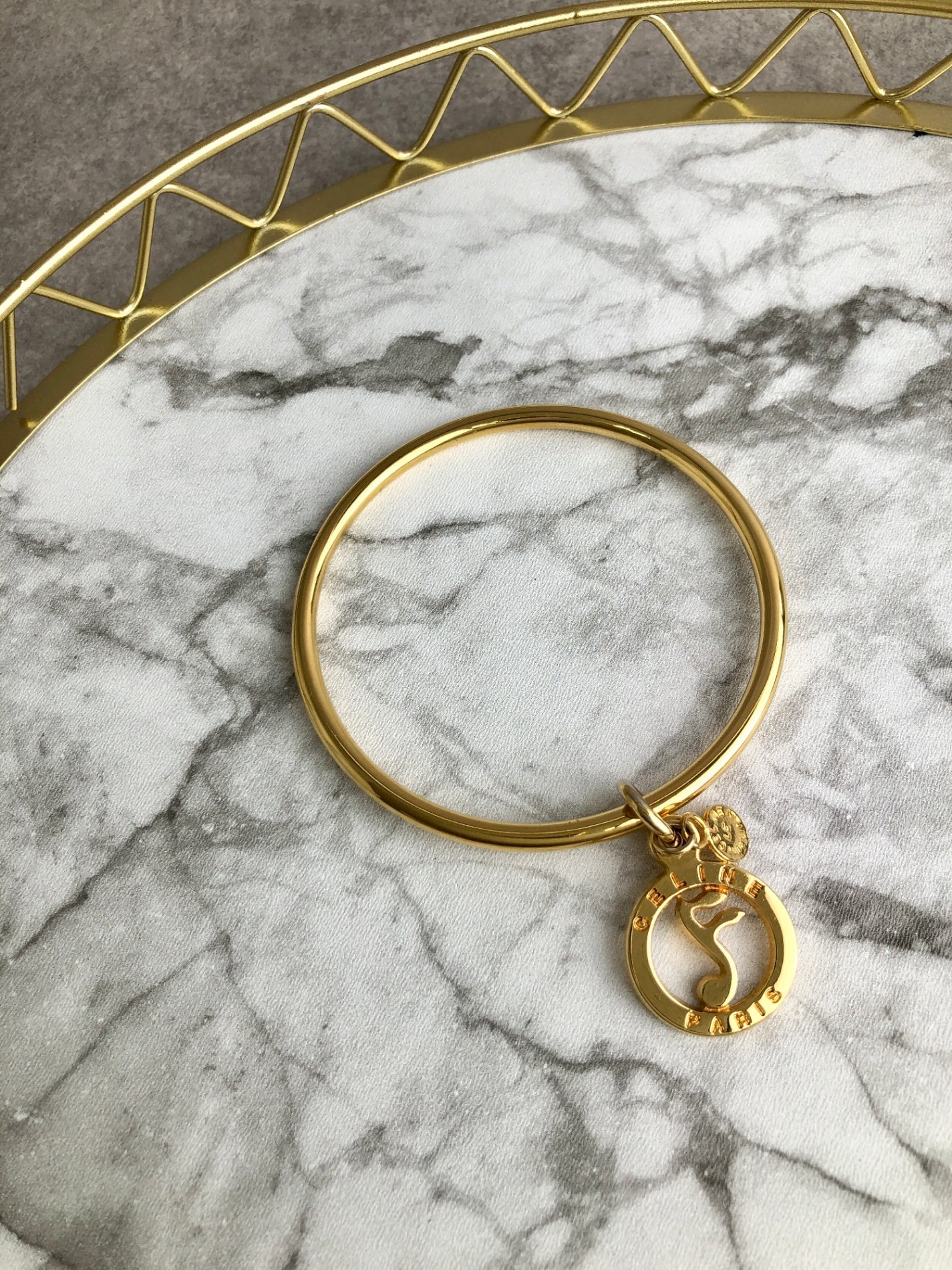 CELINE Bangle Gold Vintage jrafss