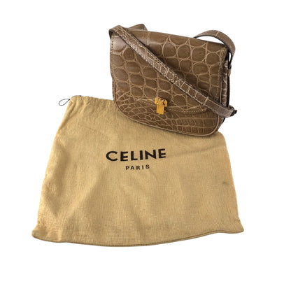 CELINE Blason Shoulder bag Brown Vintage 8xy6kp