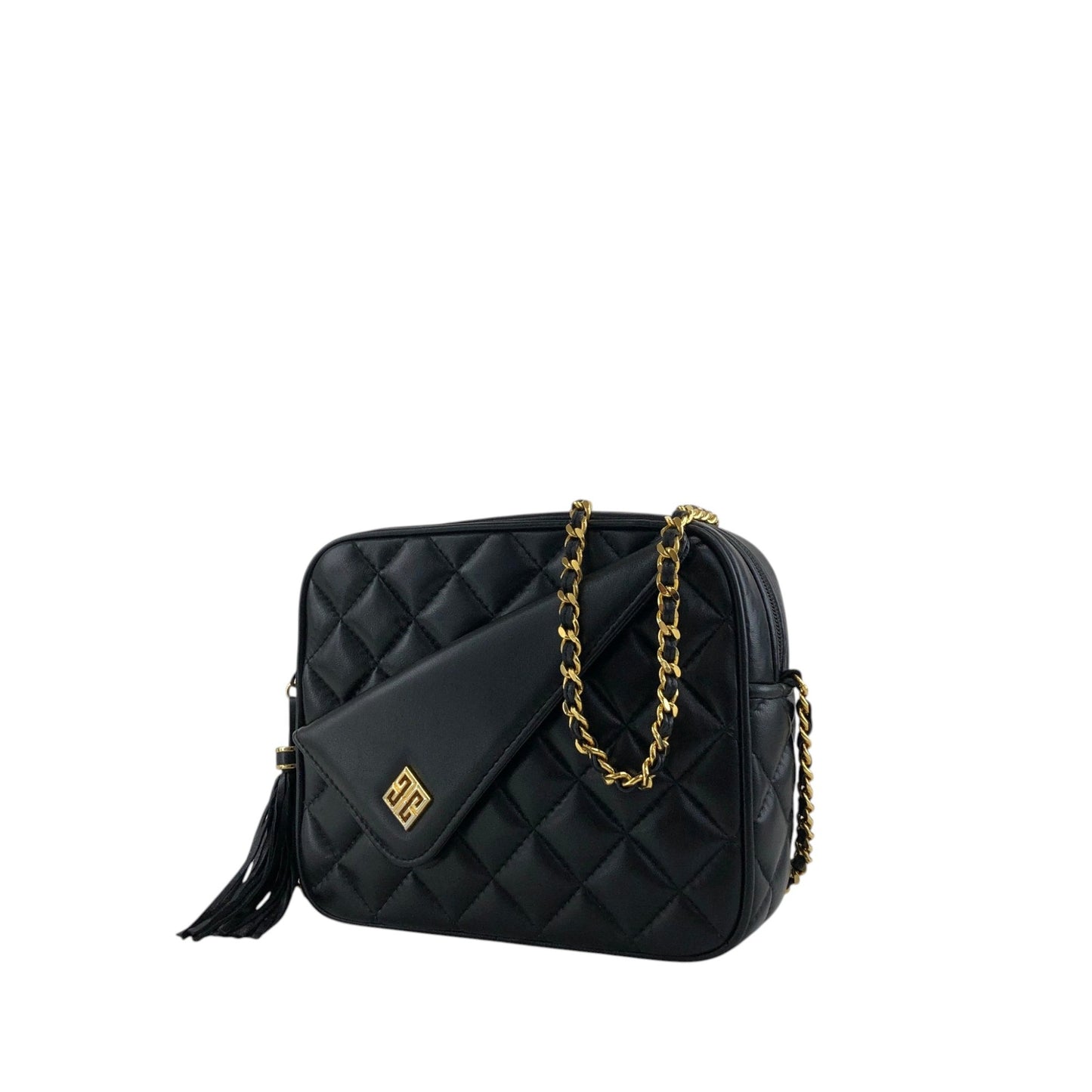 GIVENCHY Logo Chain Shoulder bag Black Vintage nrau2r