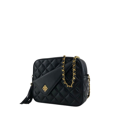 GIVENCHY Logo Chain Shoulder bag Black Vintage nrau2r