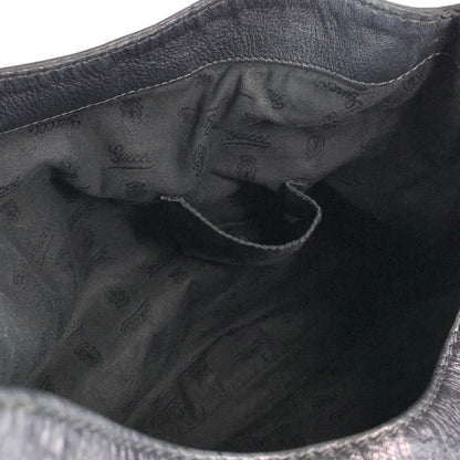GUCCI Logo Shoulder bag Hobobag Black Vintage f2bysj