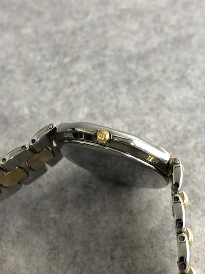 Christian Dior CD Logo Quartz Watch Silver×Gold 45.204 Vintage kh8utm