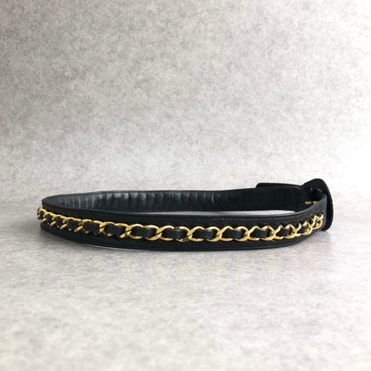 CHANEL Matelasse Belt Black Vintage h4ignw