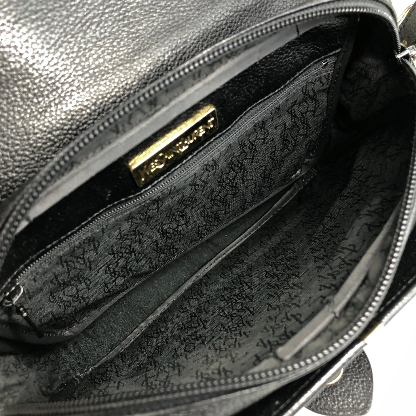 Yves Saint Laurent YSL Logo Shoulder bag Black Vintage 2c23th