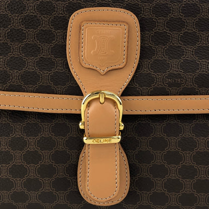 CELINE Macadam Blason Shoulder bag Brown Vintage cwx3rn