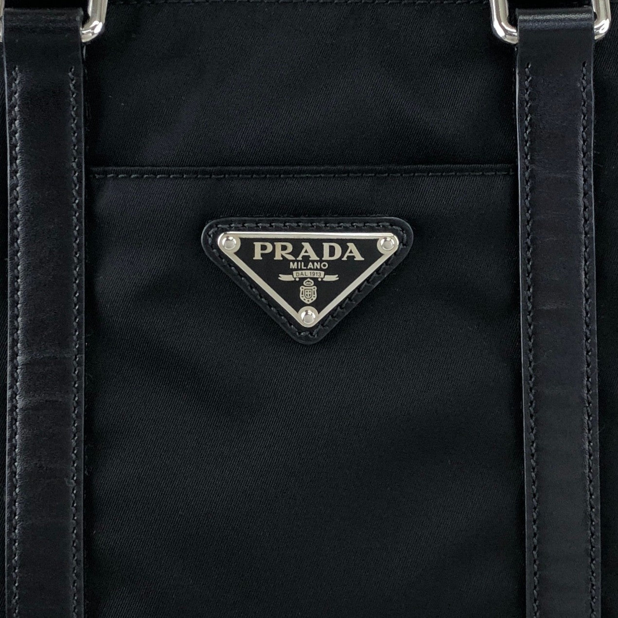 PRADA Tessuto Triangle Logo Two-way Handbag Shoulder bag Black Vintage xd7tr6