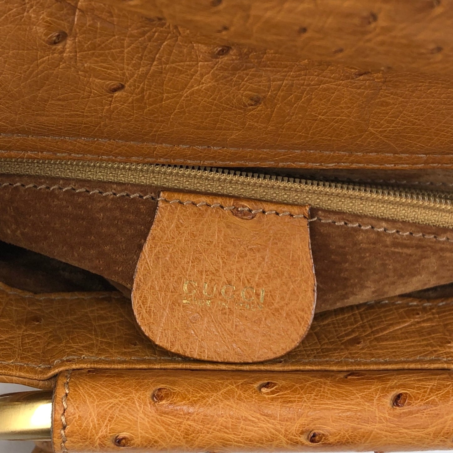 GUCCI Metal Handle Two-way Handbag Shoulder bag Brown Vintage suvydz