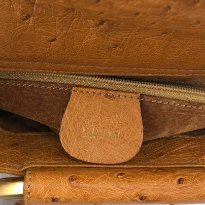 GUCCI Metal Handle Two-way Handbag Shoulder bag Brown Vintage suvydz