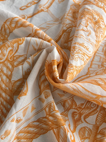 HERMES Scarf White Vintage ev5385