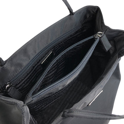 PRADA Triangle Logo Handbag Black Vintage kkmacr