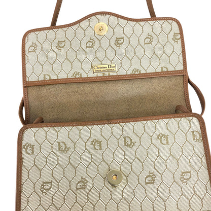 Christian Dior Honeycomb Pattern Shoulder bag Beige Vintage nw6ev5