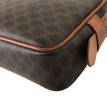CELINE Macadam Blason Shoulder bag Brown Vintage m7s7jn