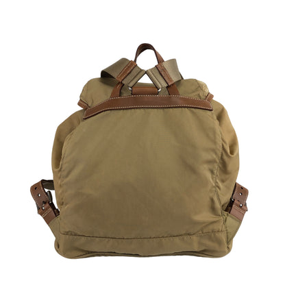 PRADA Triangle Logo Double Pocket Backpack Beige Vintage v5h7mi