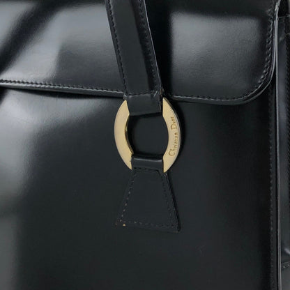 Christian Dior Logo Handbag Black Vintage aidfua