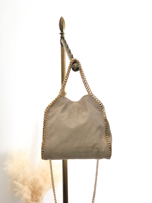 Stella McCartney Two-way Chain Handbag Shoulder bag Beige Vintage a347ka