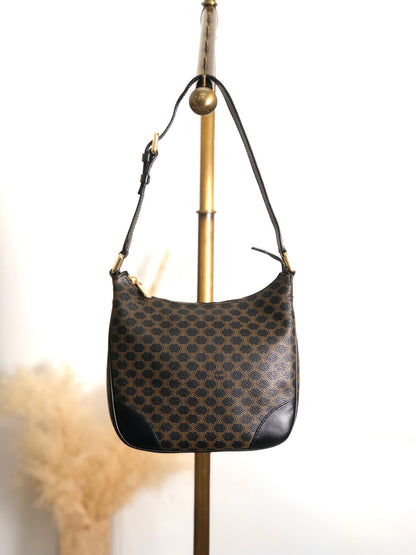 CELINE Macadam Shoulder bag Black Vintage kibhz7