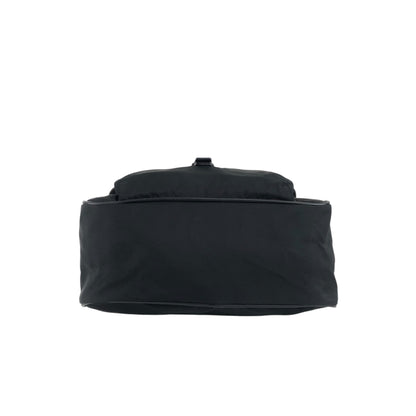 PRADA Triangle Logo Front Buckle Shoulder bag Black Vintage n23xhp