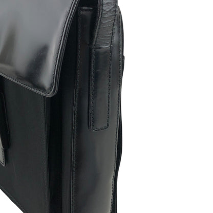 PRADA Logo Front Buckle Shoulder bag Black Vintage fyhckn