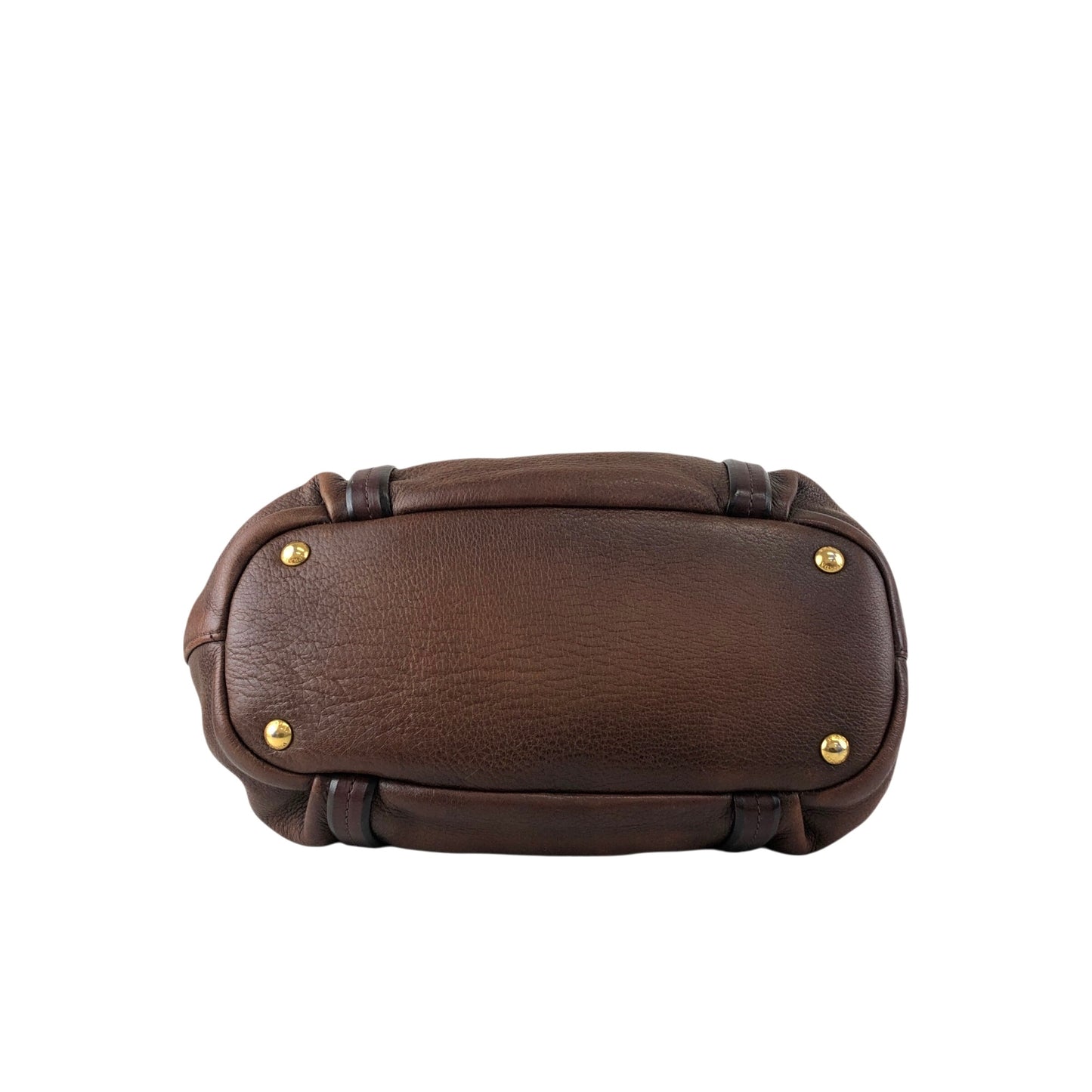 PRADA Logo  Handbag Totebag Brown Vintage  2ssadw