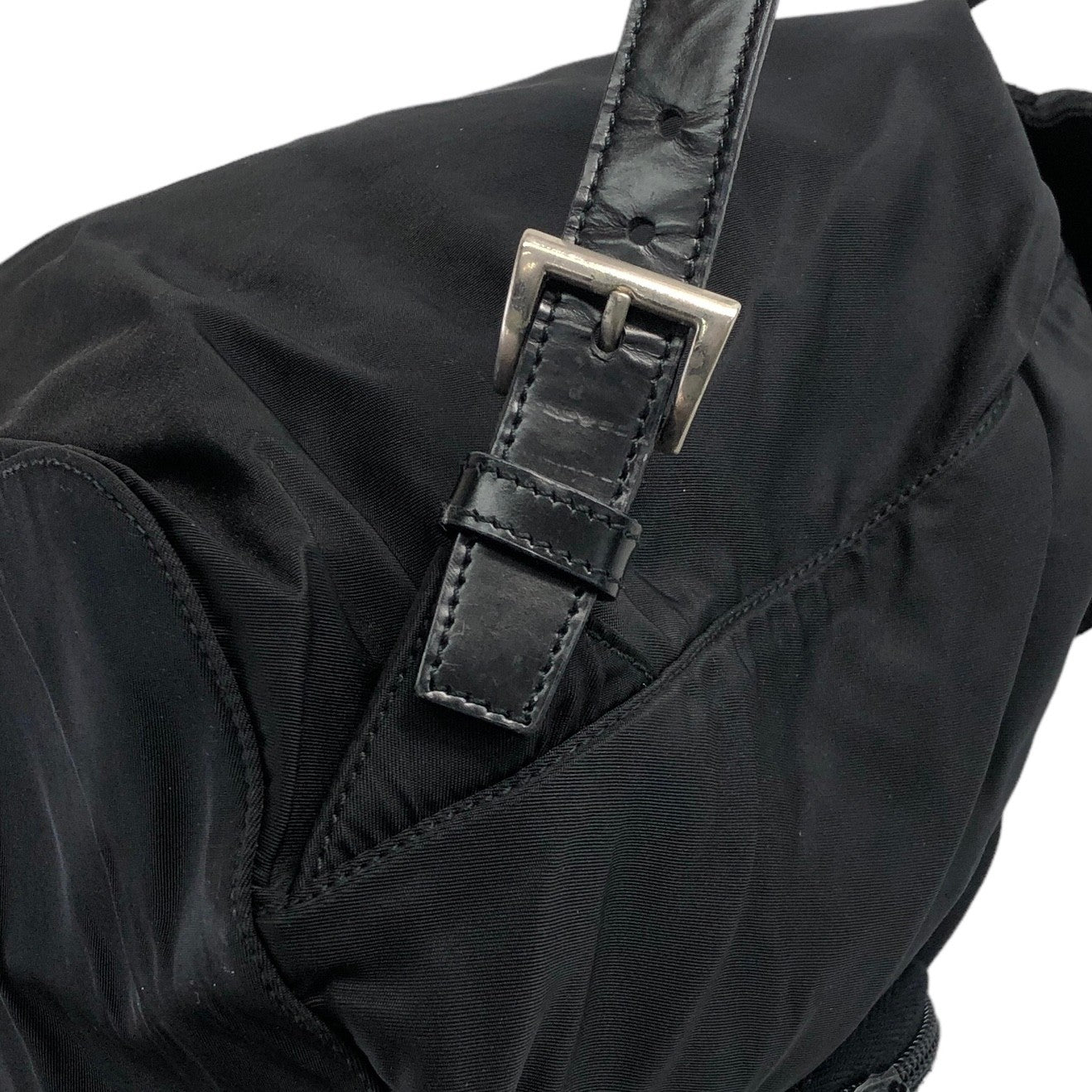PRADA Triangle Logo Nylon Backpack Black Vintage xfibpp