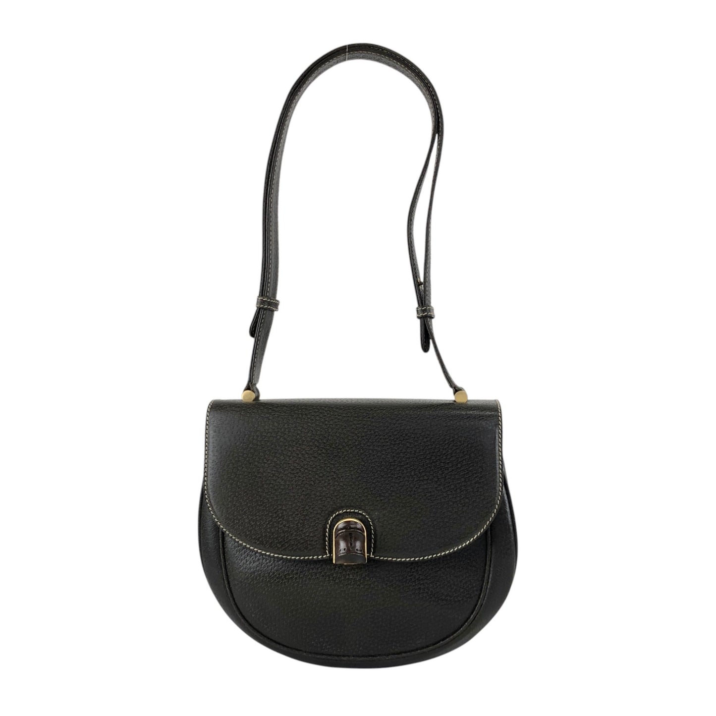 GUCCI Bamboo Shoulder bag Brown Vintage 843vd4