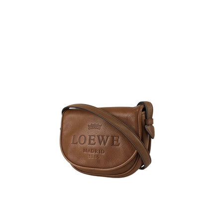 LOEWE Logo Embossed Shoulder bag Brown Vintage 6n4xku
