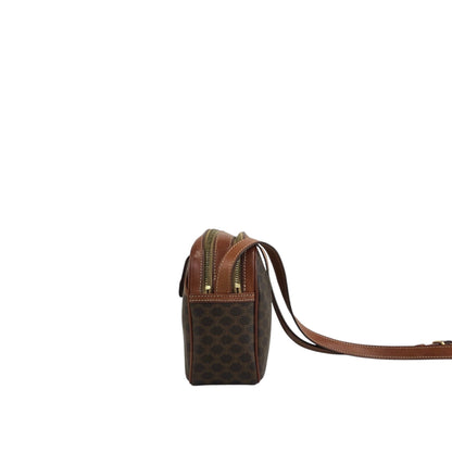 CELINE Macadam Blason Shoulder bag Brown Vintage 26ppnb