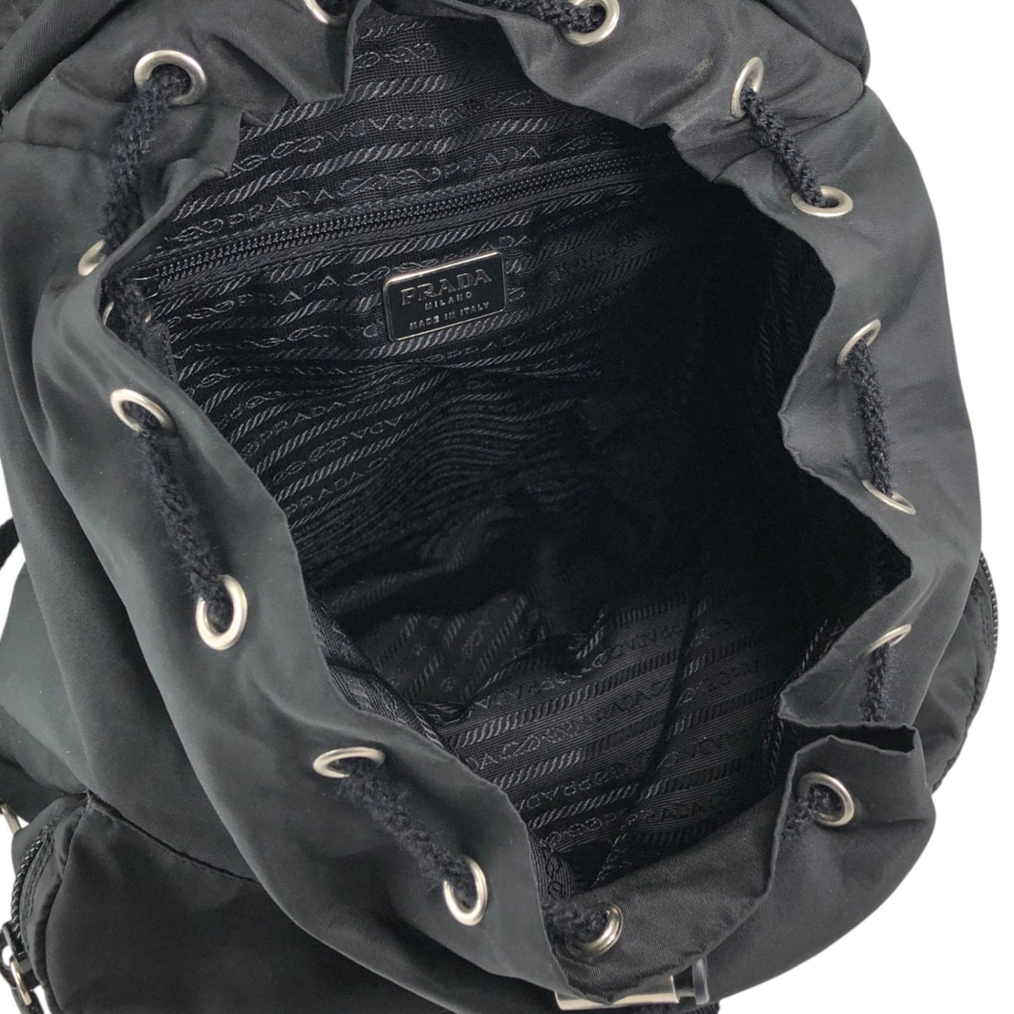 PRADA Tessuto Triangle Logo Backpack Black Vintage cdmpeg