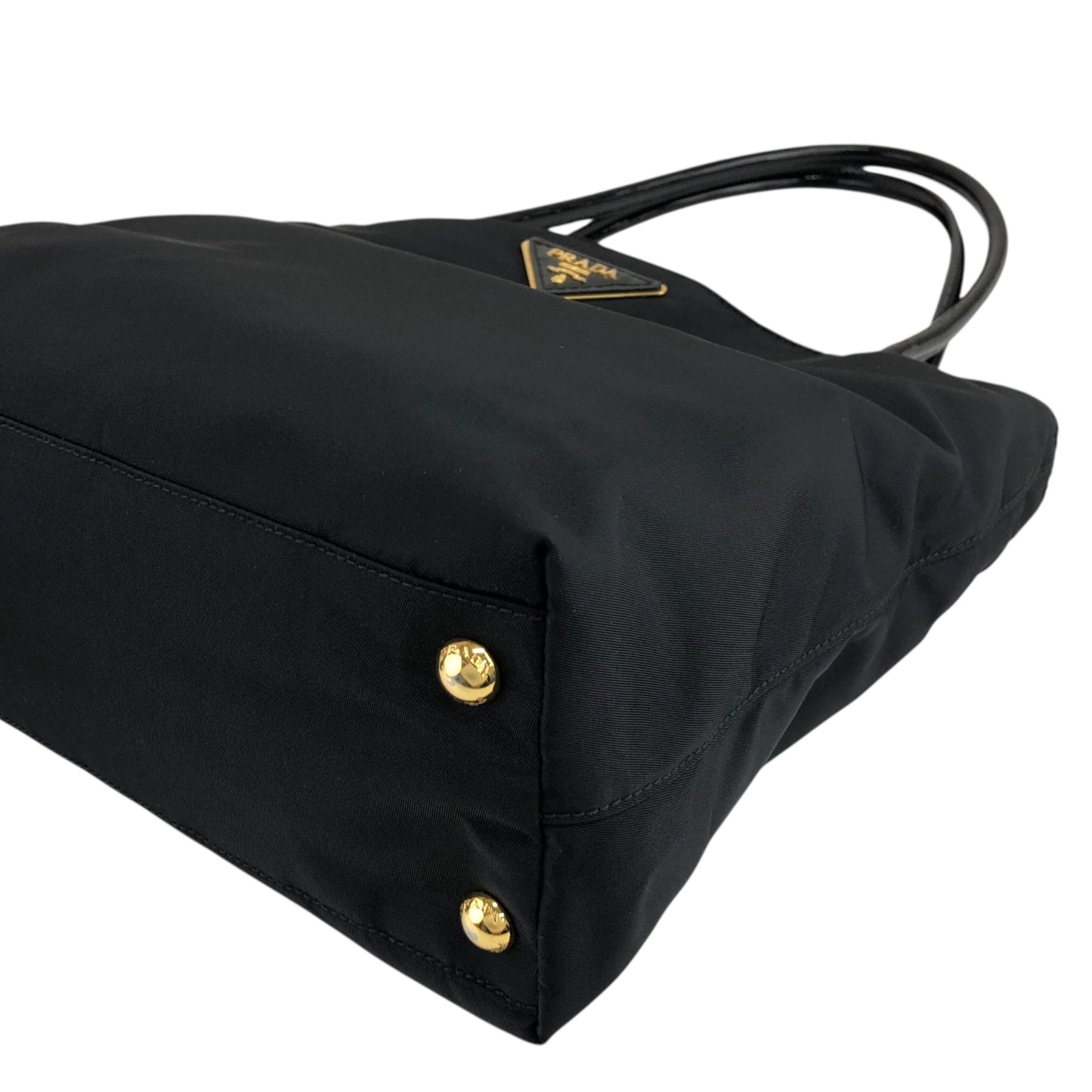 PRADA Tessuto Triangle Logo Totebag Black Vintage bsmm74