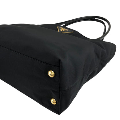 PRADA Tessuto Triangle Logo Totebag Black Vintage bsmm74