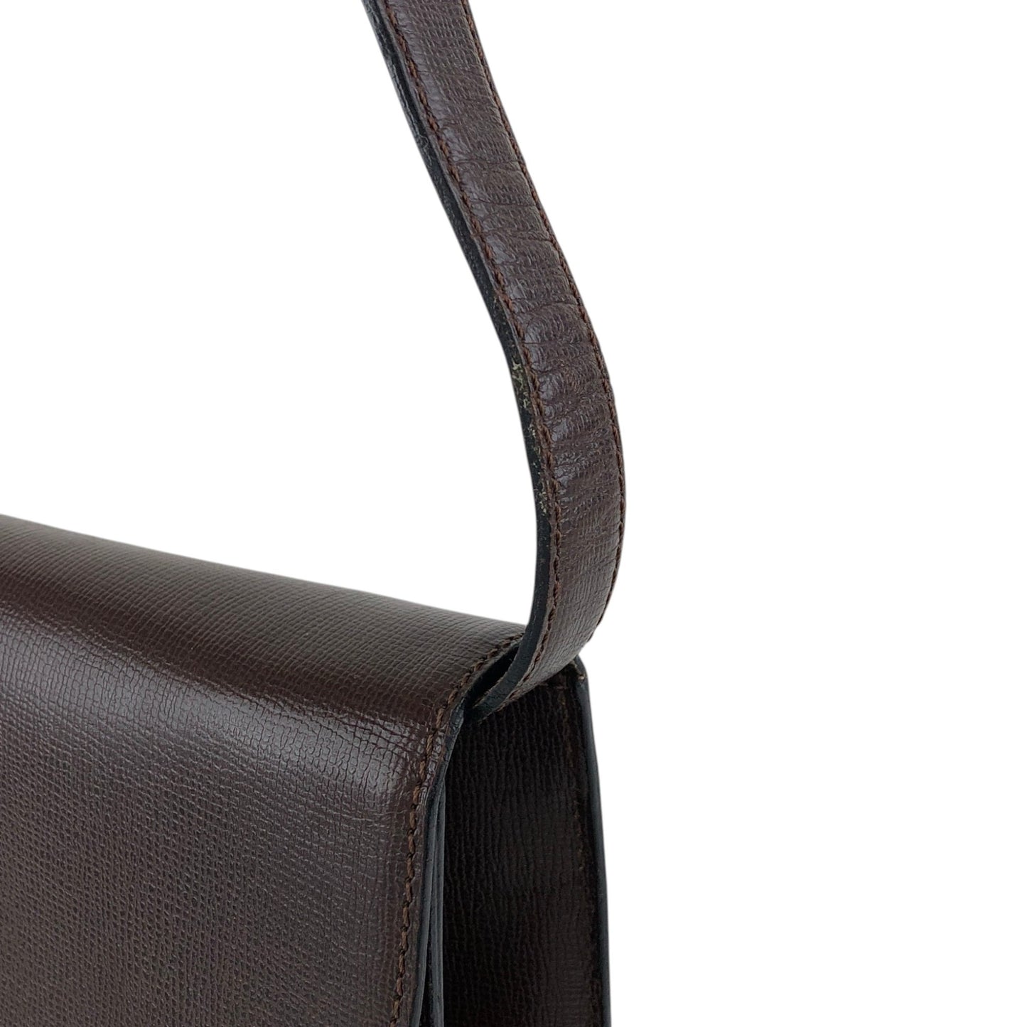 Christian Dior CD Logo Turn Lock Shoulder bag Brown Vintage navndx