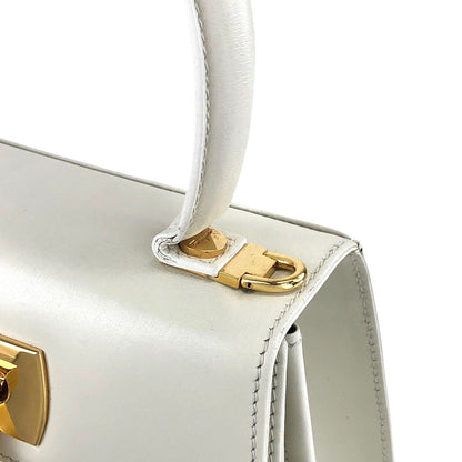 Salvatore Ferragamo Gancini Two-way Handbag Shoulder bag White Vintage d37hra