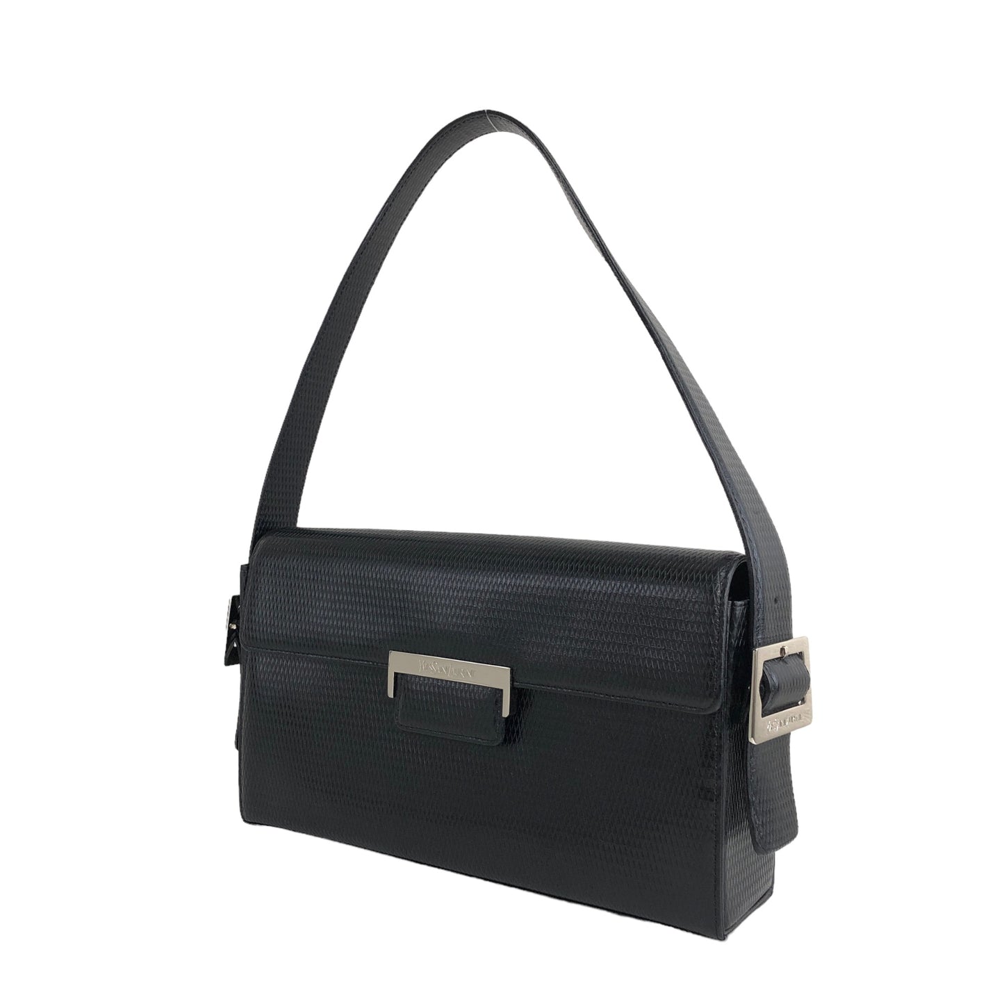 Yves Saint Laurent Logo Handbag Shoulder bag Black Vintage pdf7gb