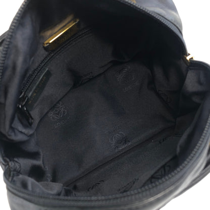 LOEWE Anagram Leather Handbag Black Vintage vpng2m