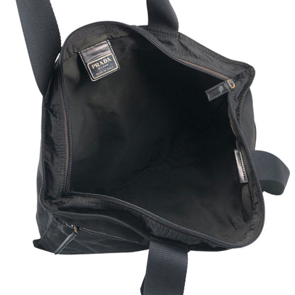 PRADA Tessuto Triangle Logo Shoulder bag Totebag Black Vintage sxxj7i