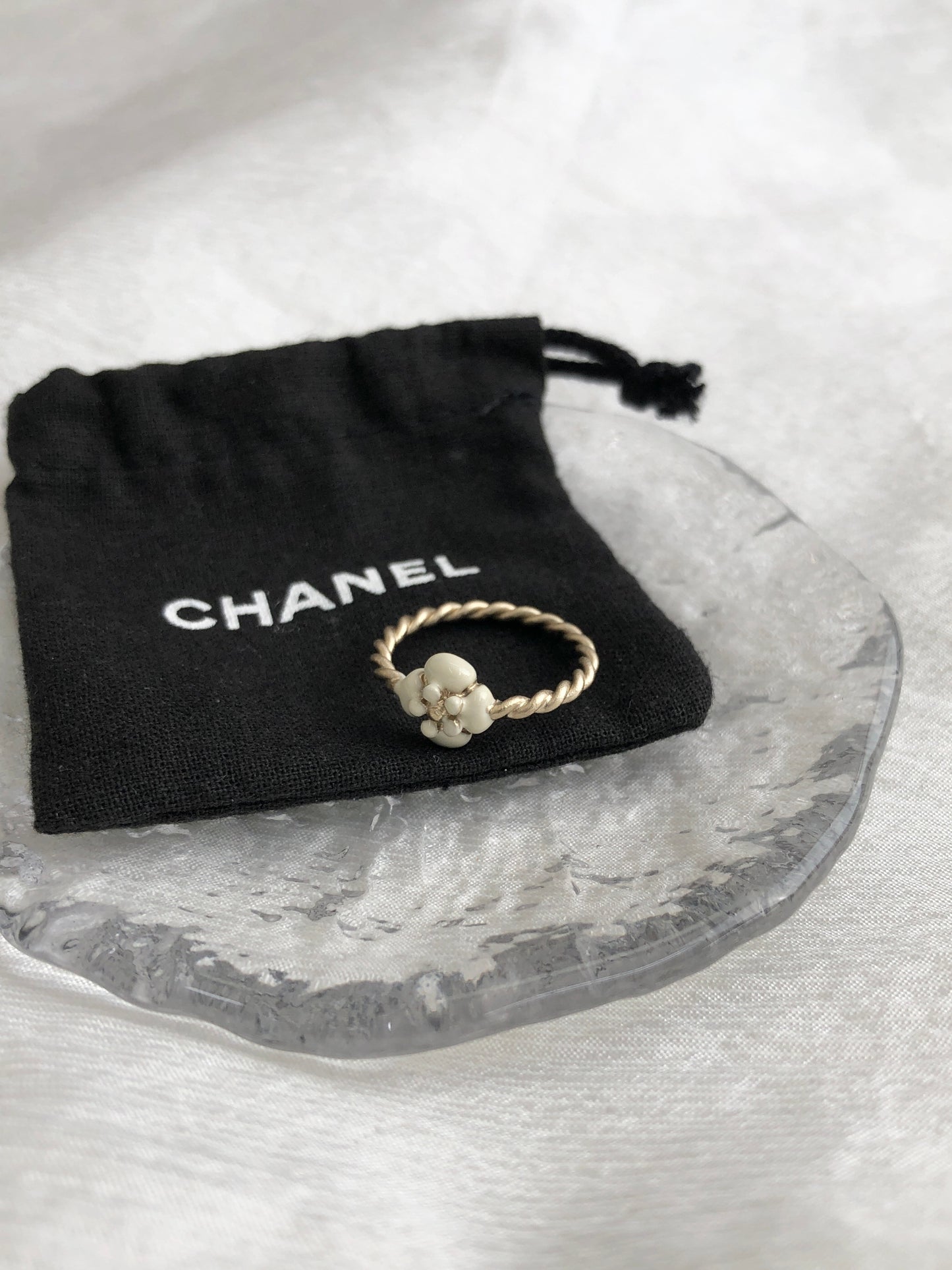 CHANEL Ring Gold×White Vintage 5ur5fy