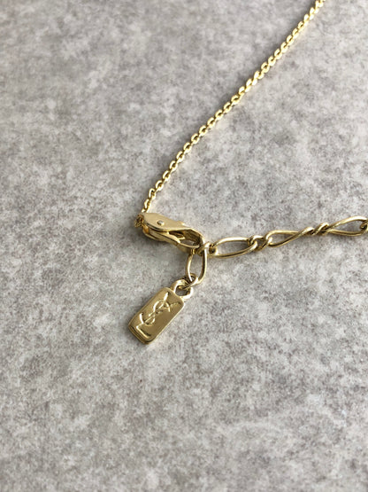 Yves Saint Laurent YSL Logo Necklace Gold Vintage jxgduk