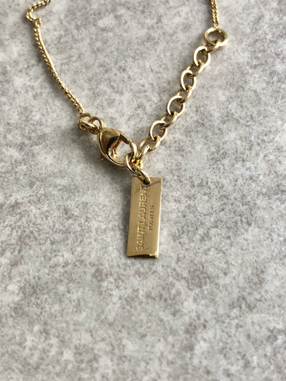 Yves Saint Laurent YSL Logo Bracelet Gold Vintage wanyw8