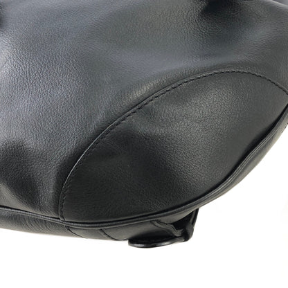 CELINE Horse Bit Leather Backpack Black Vintage fp635u