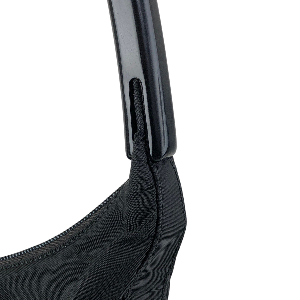PRADA Tessuto Triangle Logo Shoulder bag Black Vintage gpgejr
