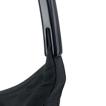 PRADA Tessuto Triangle Logo Shoulder bag Black Vintage gpgejr