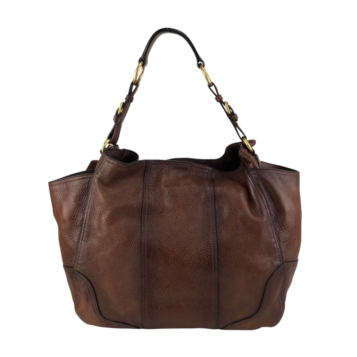 PRADA Logo Shoulder bag Brown Vintage viv5ss