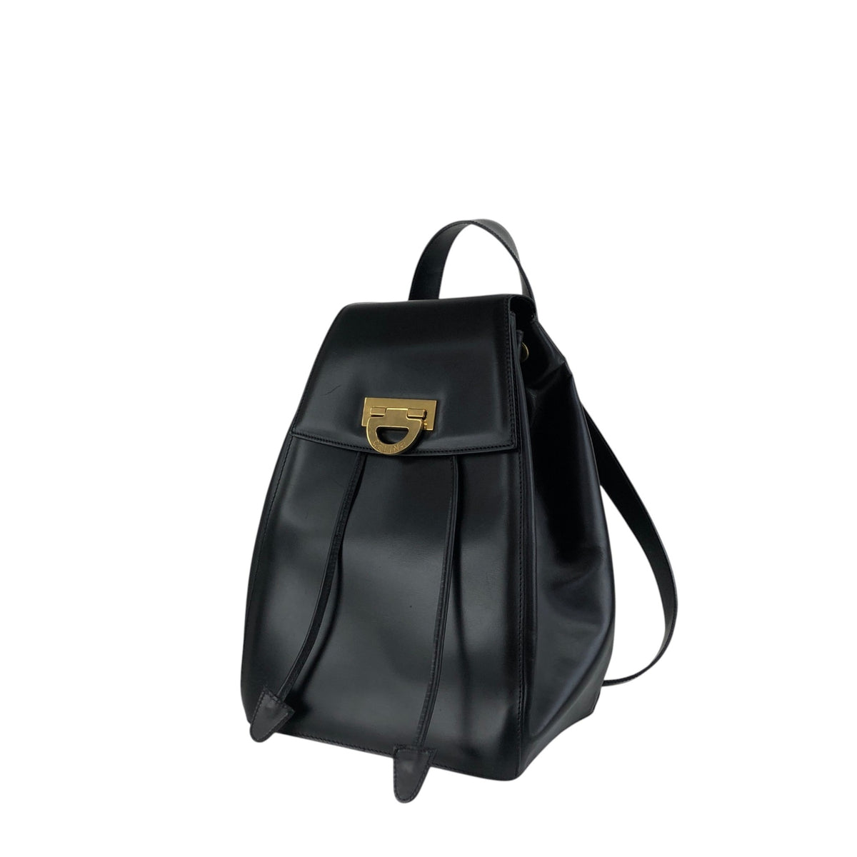 CELINE Gancini Backpack Black Vintage 6s3thv