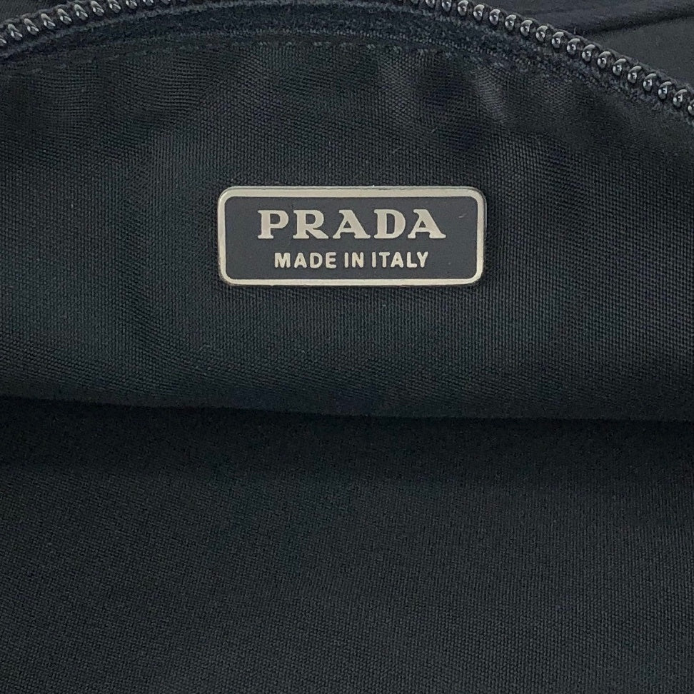 PRADA Tessuto Triangle Logo Small Handbag Black Vintage 7u2u85