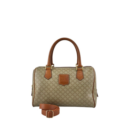 CELINE Macadam Blason Two-way Small Boston bag Shoulder bag Beige Vintage ppn4pg